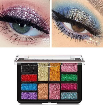 THTC mix Glitter Eyeshadow Palette, Pressed Powder 18 g(Multicolor)