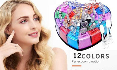 Liptick 12 Color Eye Shadow Chunky Color Shimmer Powder 20 ml(Multicolor)