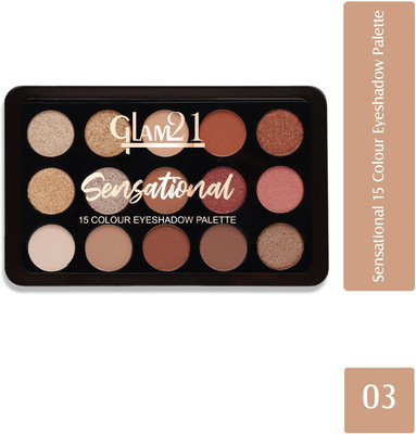Glam21 Cosmetics Sensational 15 Colour Eyeshadow Palette-Unique Combination of Mattes & Shimmers 14 g(Shade-03)
