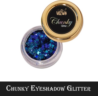 VOZWA Beautiful Blue Chunky Eyeshadow Glitter 4 g(Blue)