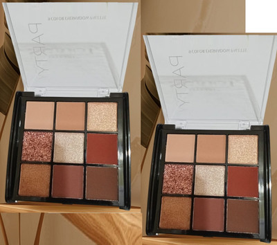 HUZURLU 9 Colors Snowflake Eyeshadow Palette Pearlescent Matte Shimmer Cool Tone-combo 18 g(MULTI)