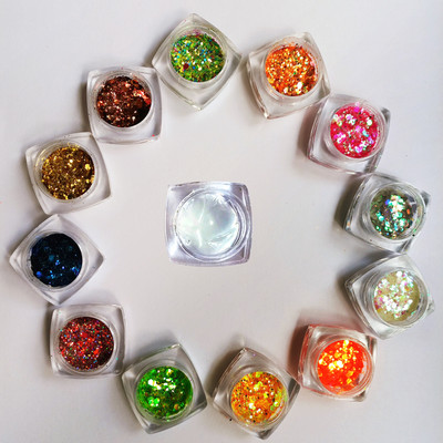 vizo 3D Chunky glitter: good quality professional chunky glitter + glitter glue 20 g(Multicolor)