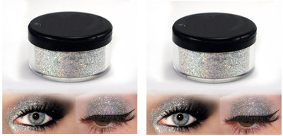 GFSU - GO FOR SOMETHING UNIQUE COMBO SILVER LOOSE GLITTER POWDER EYESHADOW FOR MULTI USE 2 g 4 g(silver)