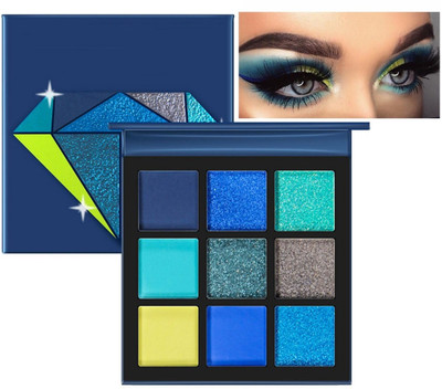 nn multi color eyeshadow palette 9 shade water proof long lasting easy to use 40 g(Multicolor)