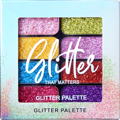 VARS LONDON HD glitter that matters 9 color face & body sparkel glitter eyeshadow palette 12.8 g(SHADE A)
