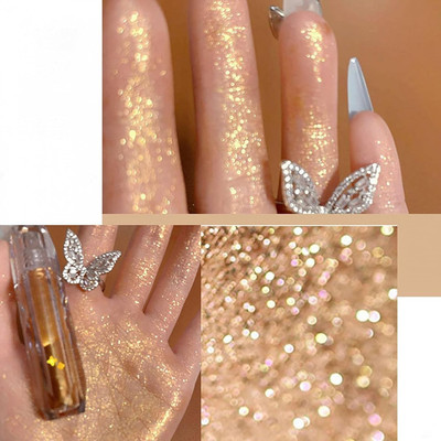 AEPRUY Water Proof Smudge Proof Shimmer Glitter Liquid gold Eyeshadow 2 ml(Desert Gold)