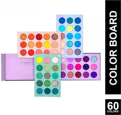 BLUSHIS Professionally 60 colors matte shimmer and glitter eye eyeshadow palette 60 g(Multicolour)
