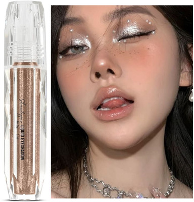 AEPRUY Highlighters Eyeshadow Glitter Face Illuminator Eye Shadow Shimmer Long Lasting 2 ml(oxidised silver)