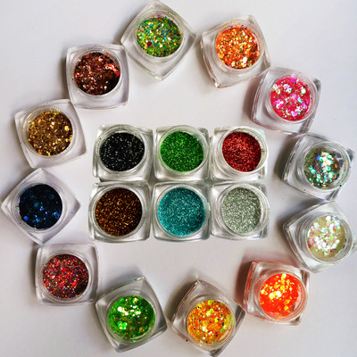 vizo 12 color Chunky glitter with 6 color normal size glitter powder eyeshadow 24 g(Multicolor)