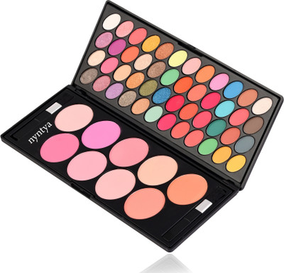Nyn TYA 48 Colors Shimmery Miss Eye Shadow EyeShadow Palette with 9 Beauty Blushers. 36 g(The Swiss Glitter Shimmer Pigmented Eye Shadow Edition)