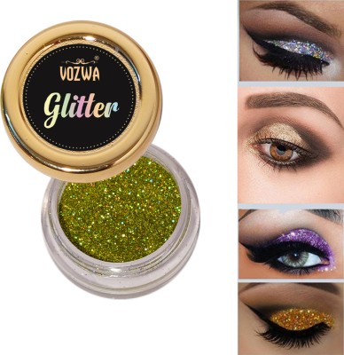 VOZWA Holographic Loose Eye Shadow Makeup Light Green Glitter 4 g(Light Green)