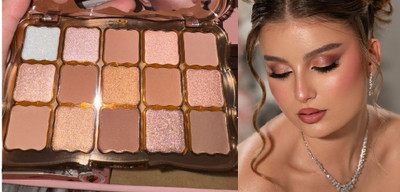 GABBU 15 Pigmented Colors Eyeshadow Palette Long Wearing And Easily Blendable 25 g(multi)