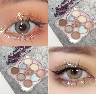 GABBU Eyeshadow Palette 9 Colors Mattes & Shimmers High Pigmented Color Palette 11 g(Multi Color)