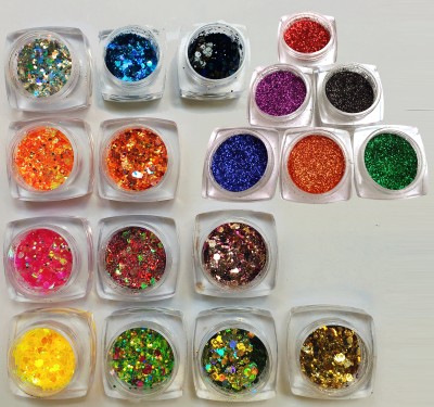 vizo Multicolor Eyeshadow Holographic Chunky 3D Sequin Glitter 12, Glitter Powder 6(Multicolor)