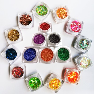 vizo Holographic Chunky Glitter, 12 Colors Sparkle Sequins,Cosmetic Body, Face, Nail 24 g(Multicolor)
