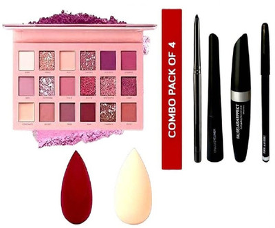 Winble nud eyeshadow +3 in 1 kajal mascara eyeliner+puff 1 ml(multi)