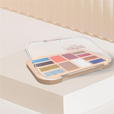 Jiwoo Eyeshadow Highlighter Blusher Palette 12 Matte & Shimmer Shades 16.5 g(MULTI COLOR)