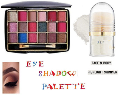 J & F Multicolor Eyeshadow Palette With face & Body Shimmer ( Silver ) 45 g(Multicolor)