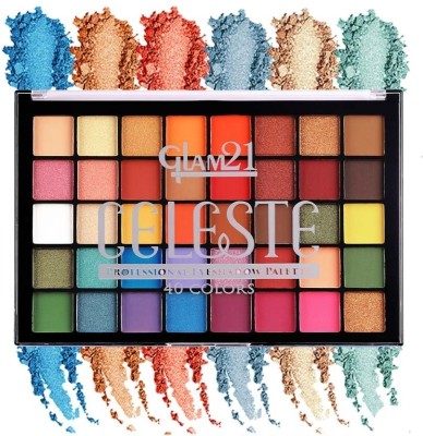 Glam21 Celeste Professional Eyeshadow Palette in 40 Shades | Highly Pigmented Formula 50 g(Blissful-02)