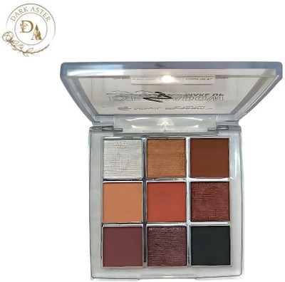 Dark Aster Magic Blossom 9 color Matte and Shimmer Eye Shadow Highlighter Palette 10 g(9 Shade B)