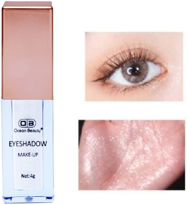 OCEAN BEAUTY White Liquid Glitter Eye shadow Eyeshadow & Eyeliner Blendable Eye Make-up 4 g(pink)