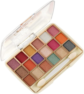 Glamezone 18 Ultra Pigmented Colors Eyeshadow Palette with Brush, Long Lasting 12 ml(Multicolor)