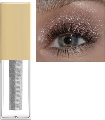 AFARAXIA Silver Waterproof Long Lasting Glitter Highlighter Shiny Eye Shadow 4 g(Shimmer silver)