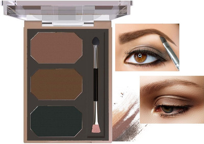 GFSU - GO FOR SOMETHING UNIQUE Eyebrow powder cakemake up with brush Cake Makeup Waterproof Eyebrow 2.8 g(BROWN)