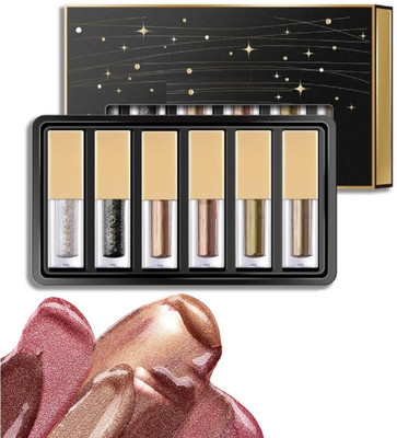 Facejewel Sparkling Glittery Metallic Waterproof Highly Pigmented Liquid EyeShadow 20 g(Multicolor)