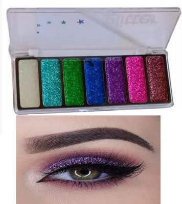 Luipui BEST TRENDING 7 COLORS GLITTER EYESHADOW PALETTE 11.26 g(MULTICOLOR)