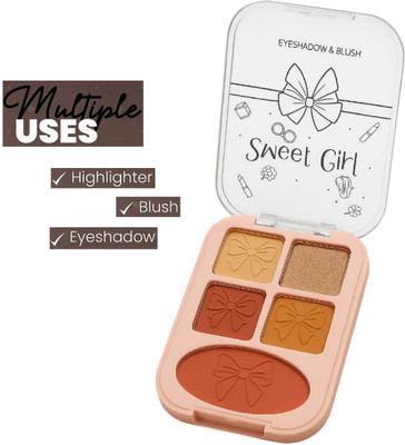 nuvya All-Day Glow 3-in-1 Face Palette with Eyeshadow, Blush & Highlighter (S3) 7 g(Multicolor)