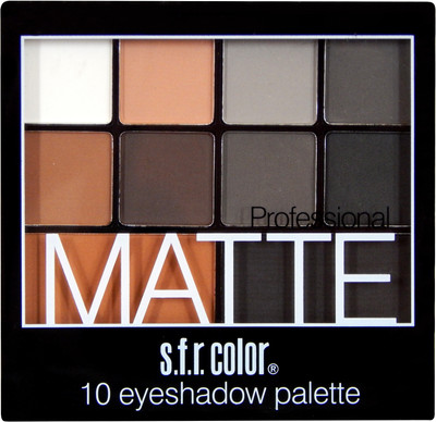 s.f.r color 10 matte smokey eyeshadow palette, greyscale, smokey monochrome matte eyes 10 g(SHADE B)