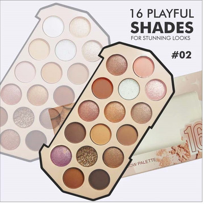 THTC 16 colors pretty Strong Eyeshadow Palette Shade 02 17.6 g(Multicolor)
