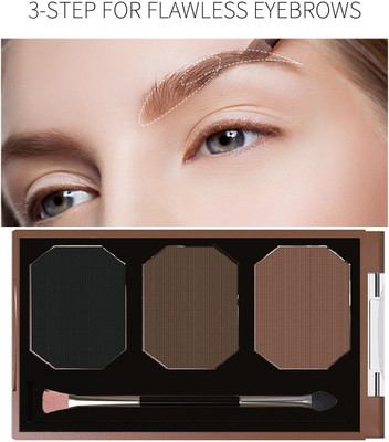 tanvi27 Eyebrow Finish Powder Cake with brush Brow Palette Eyebrow Enhancer Waterproof 3.8 g(BLACK BROWN)