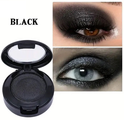 luzimaisa Black Eyeshadow Palette Pigmented Long Lasting Black Matte Eyeshadow 2 g(black)