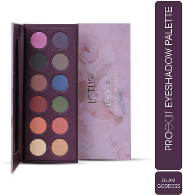 LOTUS MAKE - UP Proedit Eye Primer Infused Pigmented EyeShadow Palette Glam Goddess|12 Shades 16.8 g(MultiColor)