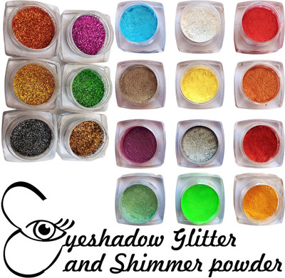 vizo Colorful Shining Shimmer Powder 12 Pcs Glitter Powder 6 Pcs Multicolor 18 g(Multicolor)