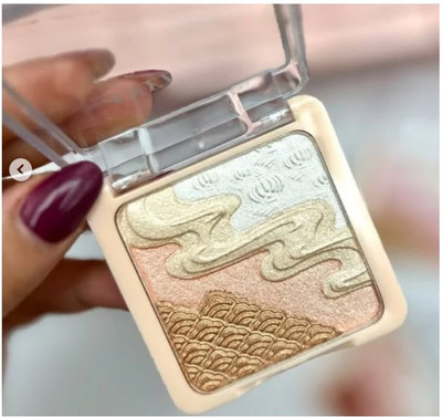 YAWI 4-Color Highlighter Eyeshadow Palette - Shimmering Pearlescent Glitter Finish 10 g(MULTI SHADES)