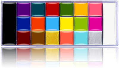 THR3E STROKES Face Paint Makeup Palette Professional 20 Colors Body Paint Non Toxic Palette 100 g(Multicolor)
