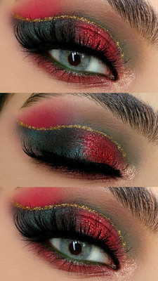 tanvi27 New Highly Pigmented Red 5D Glitter Mini Wet Eyeshadow 5 g(Metallic Red)