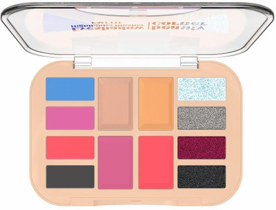 YAWI Glitter Shimmer Pigmented EyeShadow Palette Color Icon Professional Beauty used 16.5 g(MULTI COLOR)