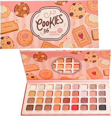 Veeyomee Beauty Cookies 36-Color Premium Professional Matte and Shimmer Eyeshadow Palette 54 g(Peach)