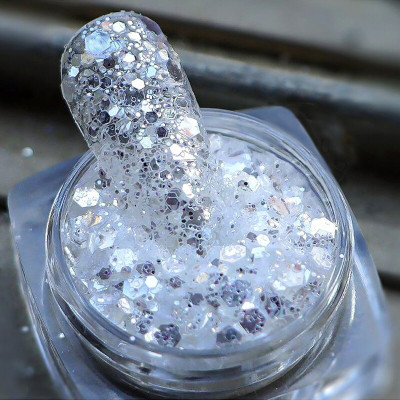 ADJD Professional bold Glitter Shimmer Eye shadow & nail Powder 2 g(SILVER)