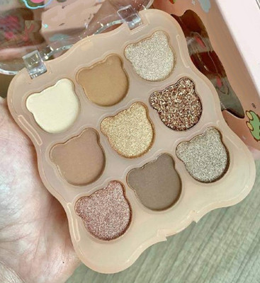 tanvi27 Best Multicolor Pressed Powder Matte & Glitter Bear Shapes Eye Shadows Palette 12 g(Multi Color)