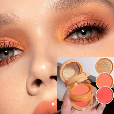 HUZURLU 3-in-1 Eyeshadow, Blush & Highlighter Palette 4.6 g(Multi Shade)
