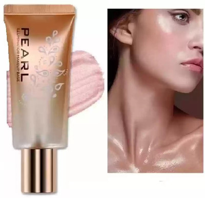 HUZURLU Illuminator Shimmer Face Liquid Highlighter Makeup Base Highlighter 40 ml(SILVER PINK)