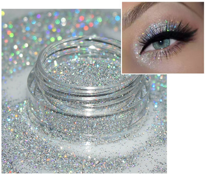 MYEONG Magic Mirror Powder Eyeshadow White Glitter Metallic Sequins Super Powder 2 g(White)