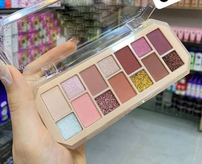 ADJD HD Pigmented 12 Shades Eyes Eyeshadow Palette 15.5 g(multi colour)
