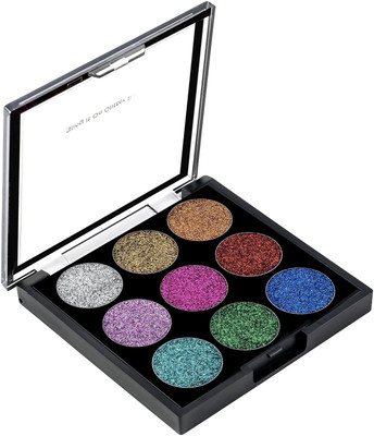 Arcanuy 9 Beautiful Color Ultra & Shiny Pigmented Bling it on Glitter Eyeshadow 7.65 g(MULTICOLOR)
