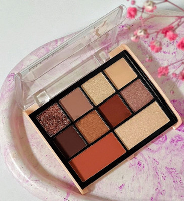 ADJD 8 colour Eyeshadow Palette Sheer Finish,1 blusher 1 highlighter 12 g(MULTI COLOR)